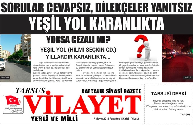 Tarsus Vilayet Gazetesi 81.Sayısı Çıktı...