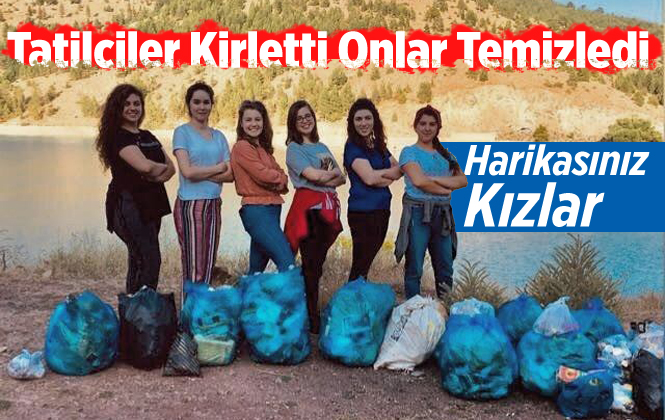 Mersin’de Tatilcilerin Kirliği Bıraktığı Gölet Çevresini Bir Grup Kız Temizledi