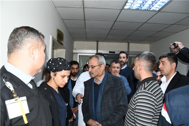 BAŞKAN BOZDOĞAN, PATLAMA HABERİNİ ALIR ALMAZ HASTANEYE KOŞTU