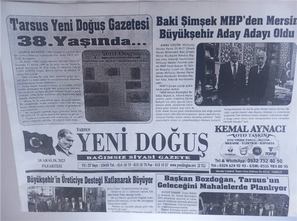 YENİ DOĞUŞ GAZETESİ   38 YAŞINI  KUTLUYOR